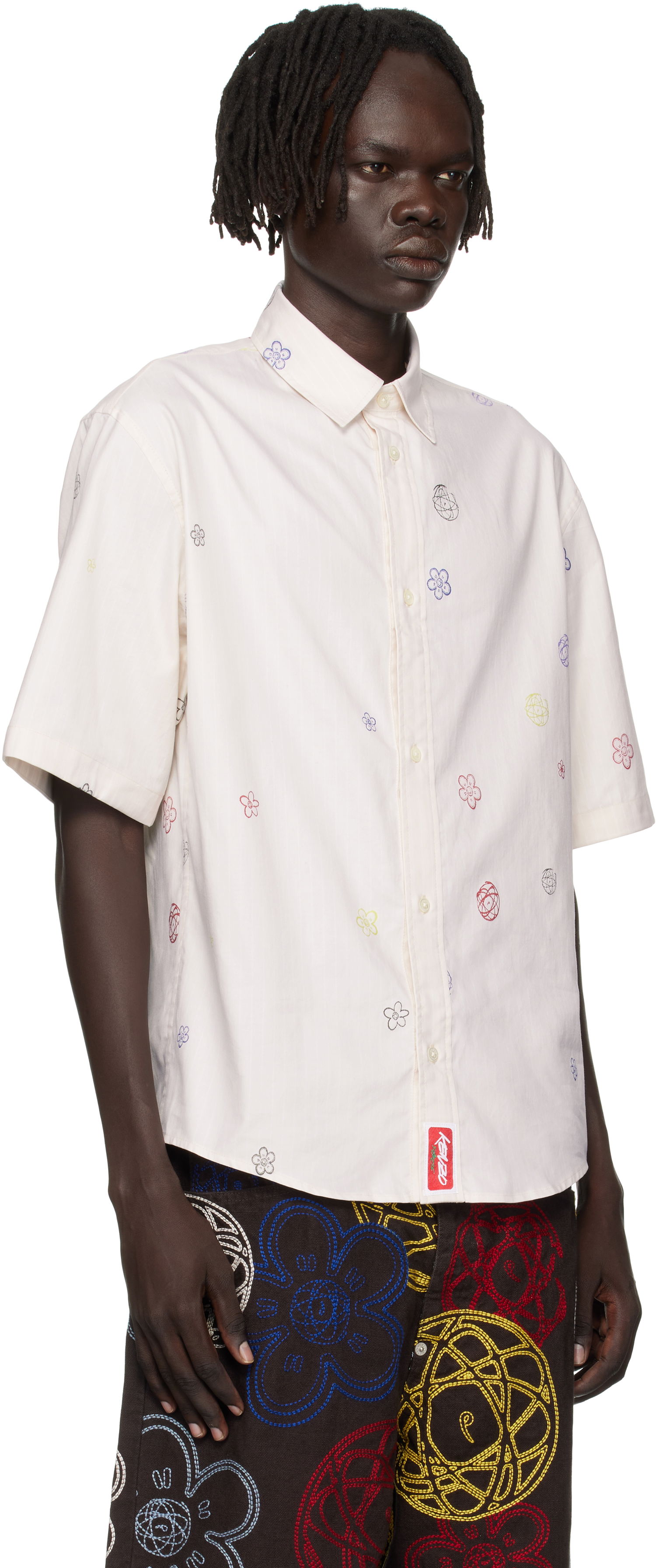 Skjorte KENZO Kenzo Paris Futura 2000 Edition Embroidered Shirt Hvid | FF65CH1279IJ, 1