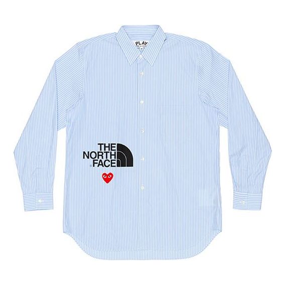 Skjorte Comme des Garçons PLAY x Striped Shirt Blå | AE-B202-051-1, 0