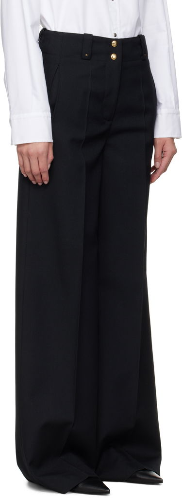 Bukser Moncler Moncler Wool Wide-Leg Trousers Sort | K20932A00007597SZ, 1