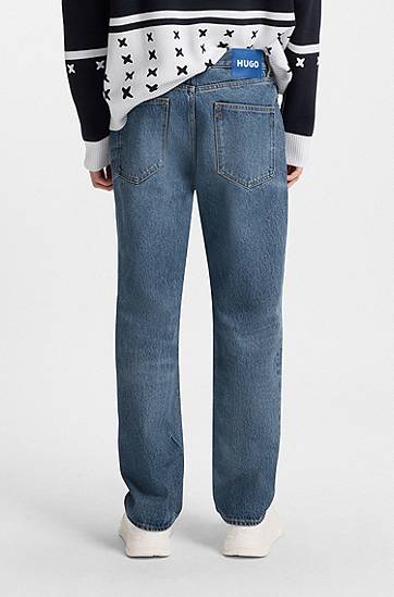 Jeans BOSS Regular Fit Rigid Denim Jeans Blå | 50541638, 1