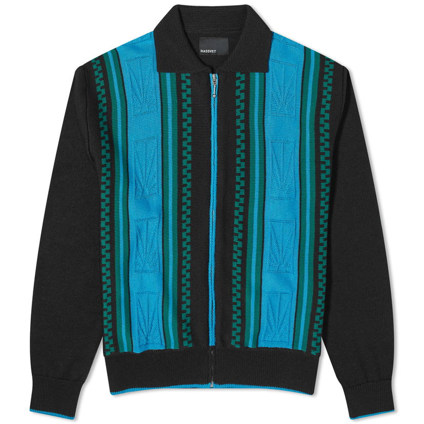 Sweater PACCBET Stripe Zip Cardigan Blå | PACC14N004-BLU