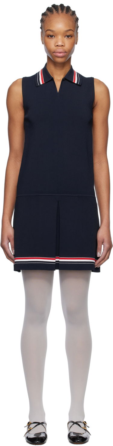 Kjole Thom Browne Thom Browne Tennis Polo Minidress Mørkeblå | FKD174A-Y5502, 0