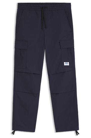 Cargo bukser BOSS Relaxed Fit Ripstop Cargo Trousers Mørkeblå | 50545643