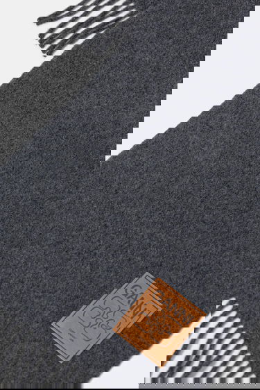 Tørklæde GANNI Smooth Double Face Wool Solid Scarf Grå | A6932, 2