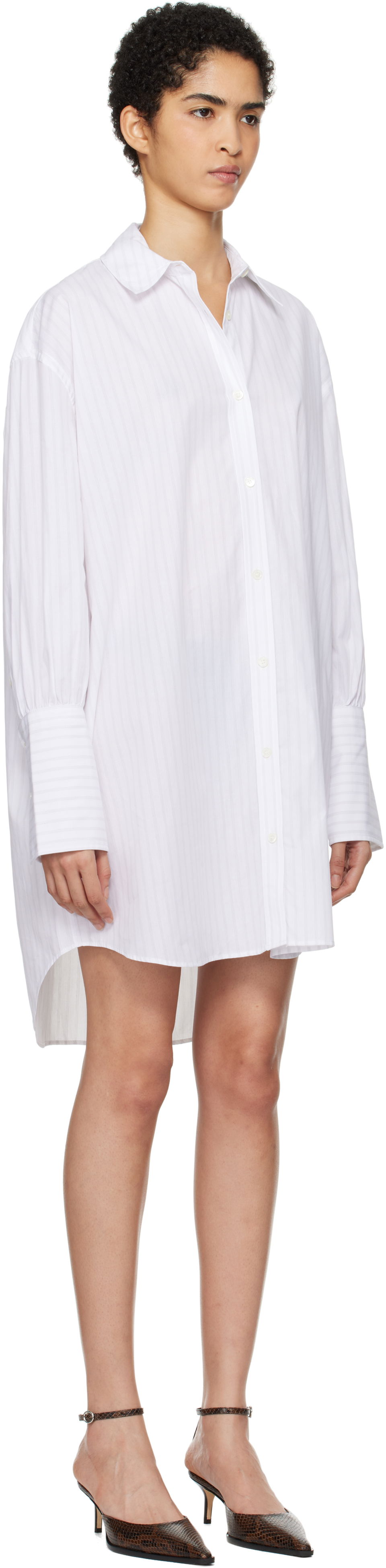 Skjorte Anine Bing ANINE BING Striped Lake Mini Shirt Dress Hvid | A-02-10562-MTL31, 1