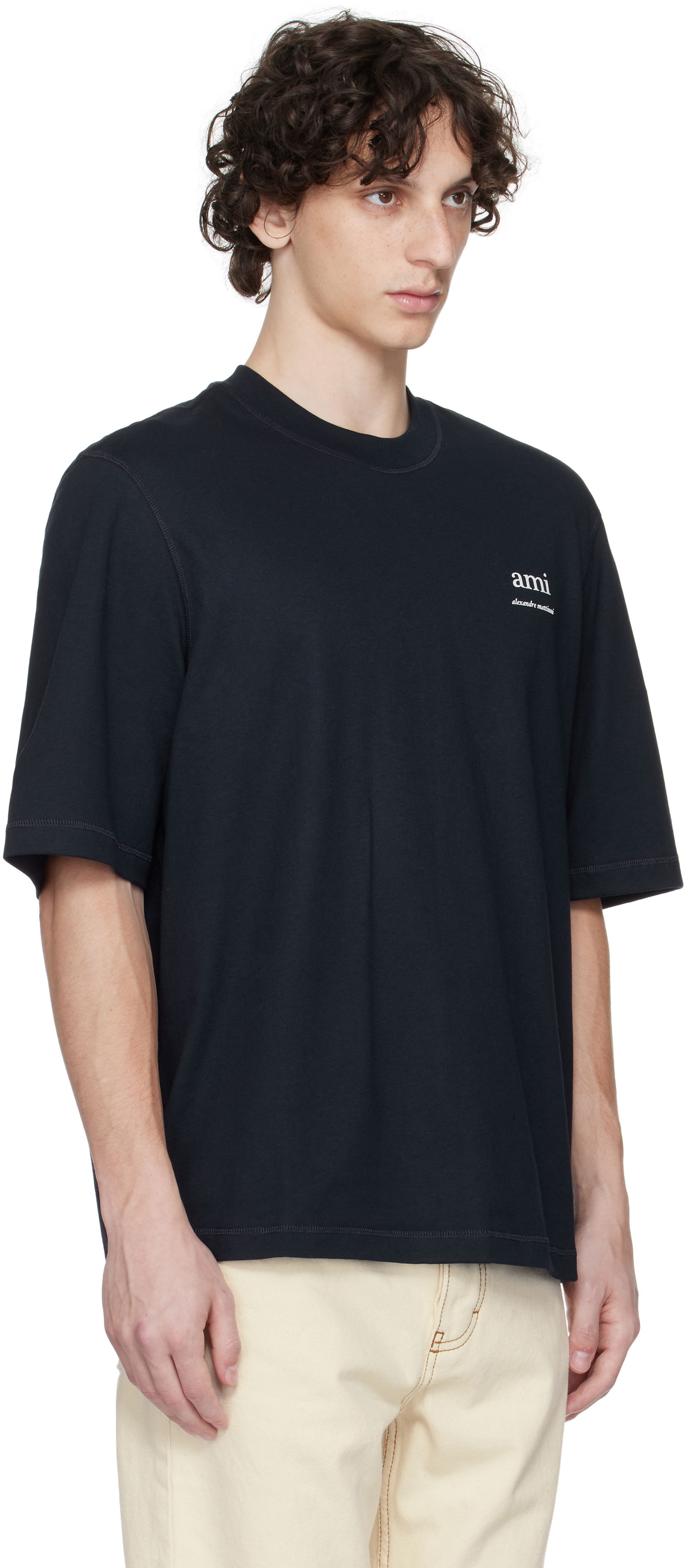 T-shirt AMI AMI Paris Cotton T-Shirt Sort | HTS048.JE0119, 1