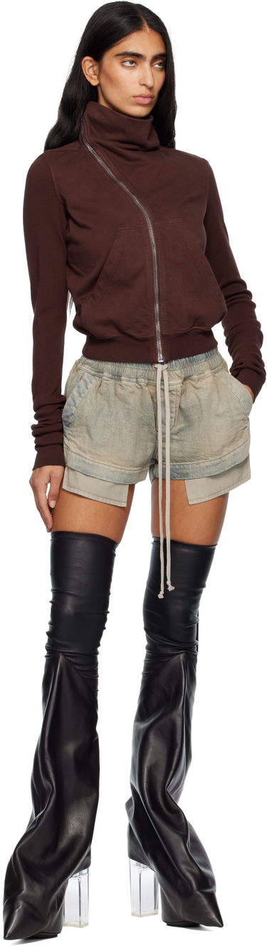Shorts Rick Owens DRKSHDW Concordians Fog Faded Layered Drawstring Boxer Denim Shorts Sort | DS02E7319 DMP, 3