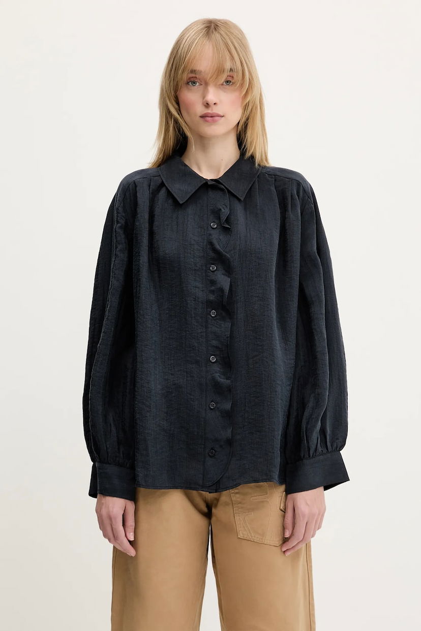 Skjorte Samsoe Samsoe Samsoe Samsoe Sathistle Relaxed Fit Shirt Sort | F25100022