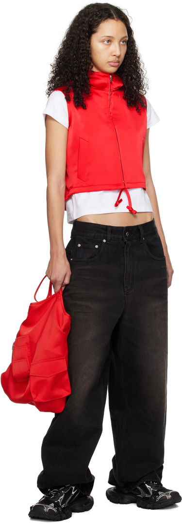 Vest We11done Hooded Cropped Vest Rød | WD-VT0-24-101-W-RD, 3