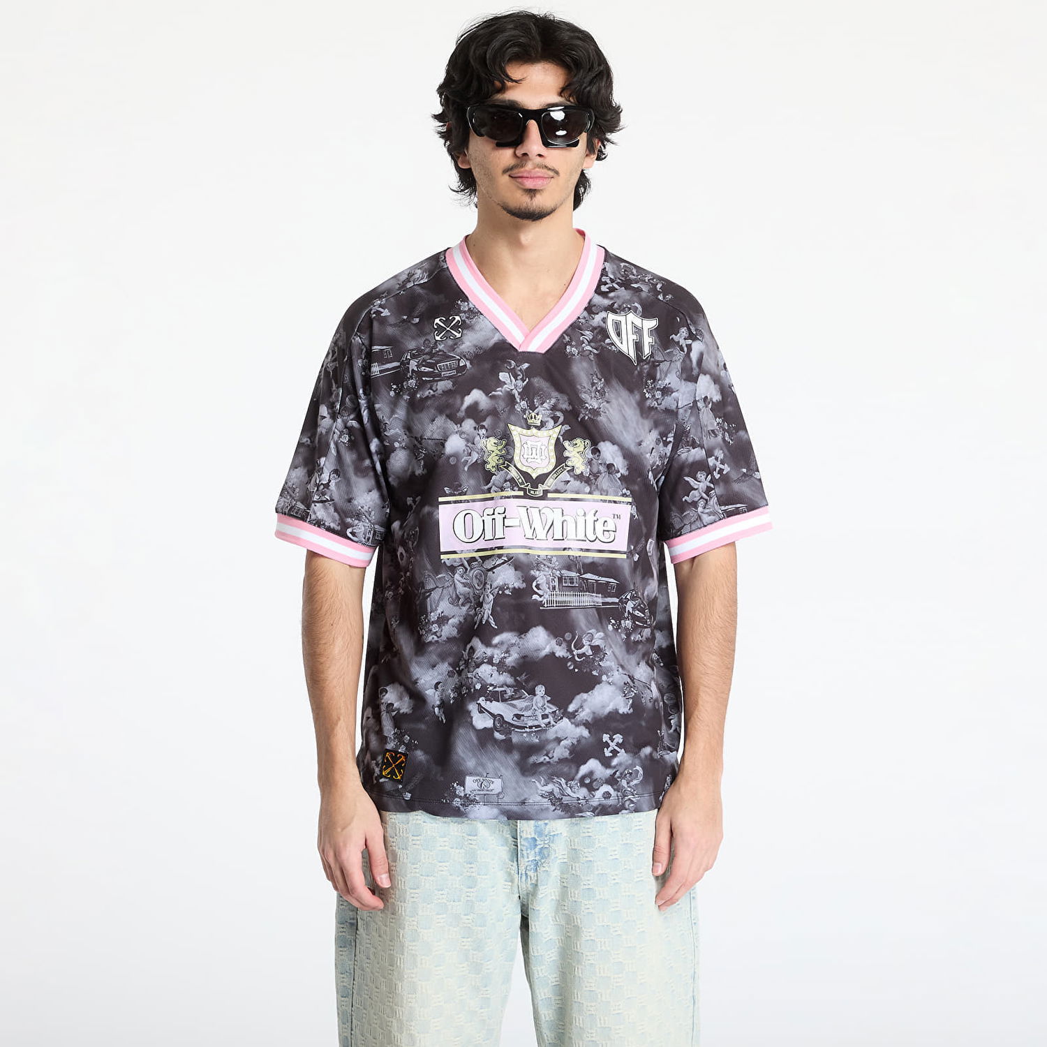 Jersey Off-White Off-White Fresco Soccer Short Sleeve Angels Tee Sort | OMAD00AS25JER0030201, 0