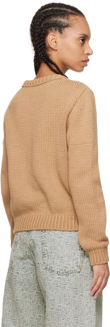 Sweater Moncler Moncler Embroidered Logo Cotton Sweater Brun | K10939C00004M5206, 2