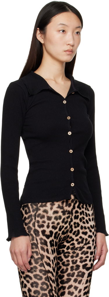 Skjorte Baserange Baserange Iso Ribbed Knit Top Sort | TTIS-RCR-AU25, 1