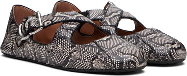 Sneakers og sko Alaïa ALAÏA Criss Cross Snake Ballerina Flats Sort | AA3A046I054, 3