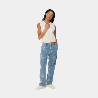 Jeans Carhartt WIP Stamp Print Bleached Denim Pants Blå | I033742_9, 2