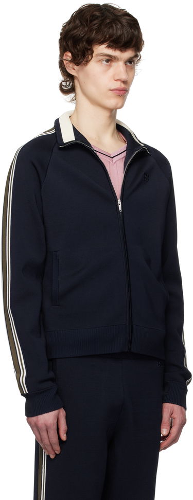 Træningsdragt Wales Bonner Wales Bonner Tide Track Jacket Mørkeblå | US25KN34-KN05-599 BRIGHT RAYON, 1