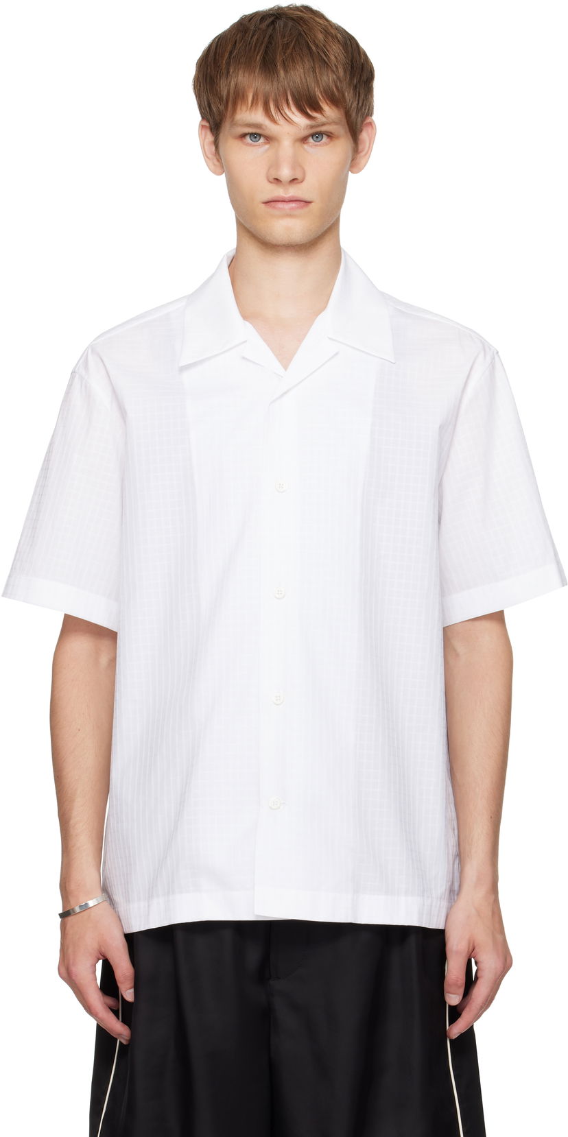 Skjorte Jil Sander Jil Sander Cotton Camp Collar Shirt Hvid | J61DL0061_J45302