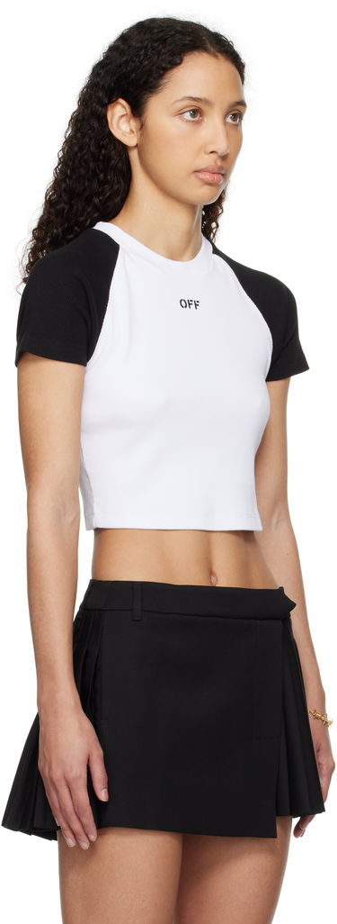 Crop top Off-White Off-White Rib Raglan Crop Top Hvid | OWAA13BS25JER0010110, 1