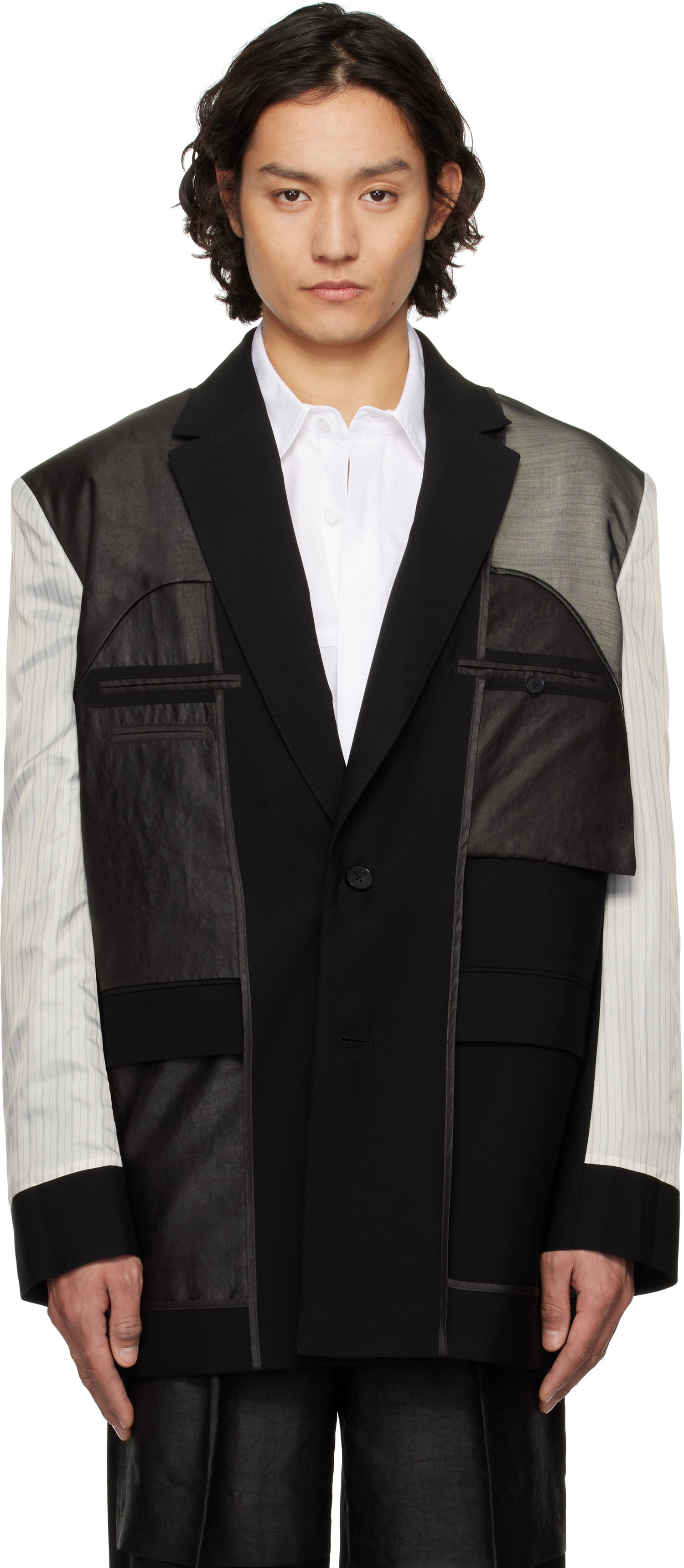 Frakker Feng Chen Wang Feng Chen Wang Deconstruction Patchwork Blazer Sort | FUS19JK02, 0