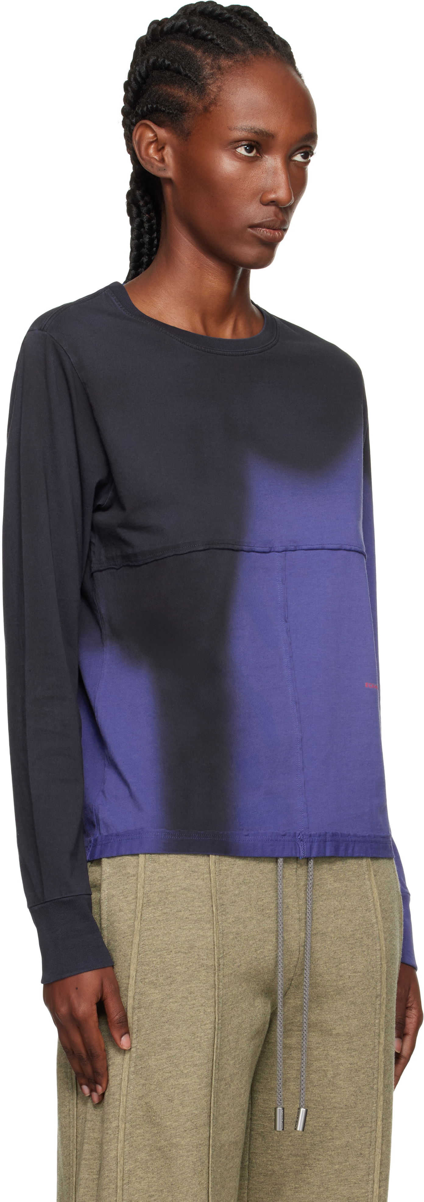 T-shirt Eckhaus Latta Eckhaus Latta Lapped Long Sleeve T-Shirt Lilla | 302-EL-PF25-S -, 1