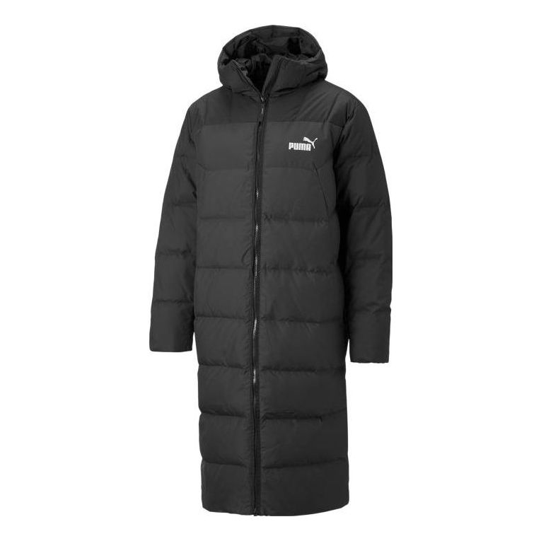 Puffer jakke Puma Long Down Coat With Hood Sort | 672435-01