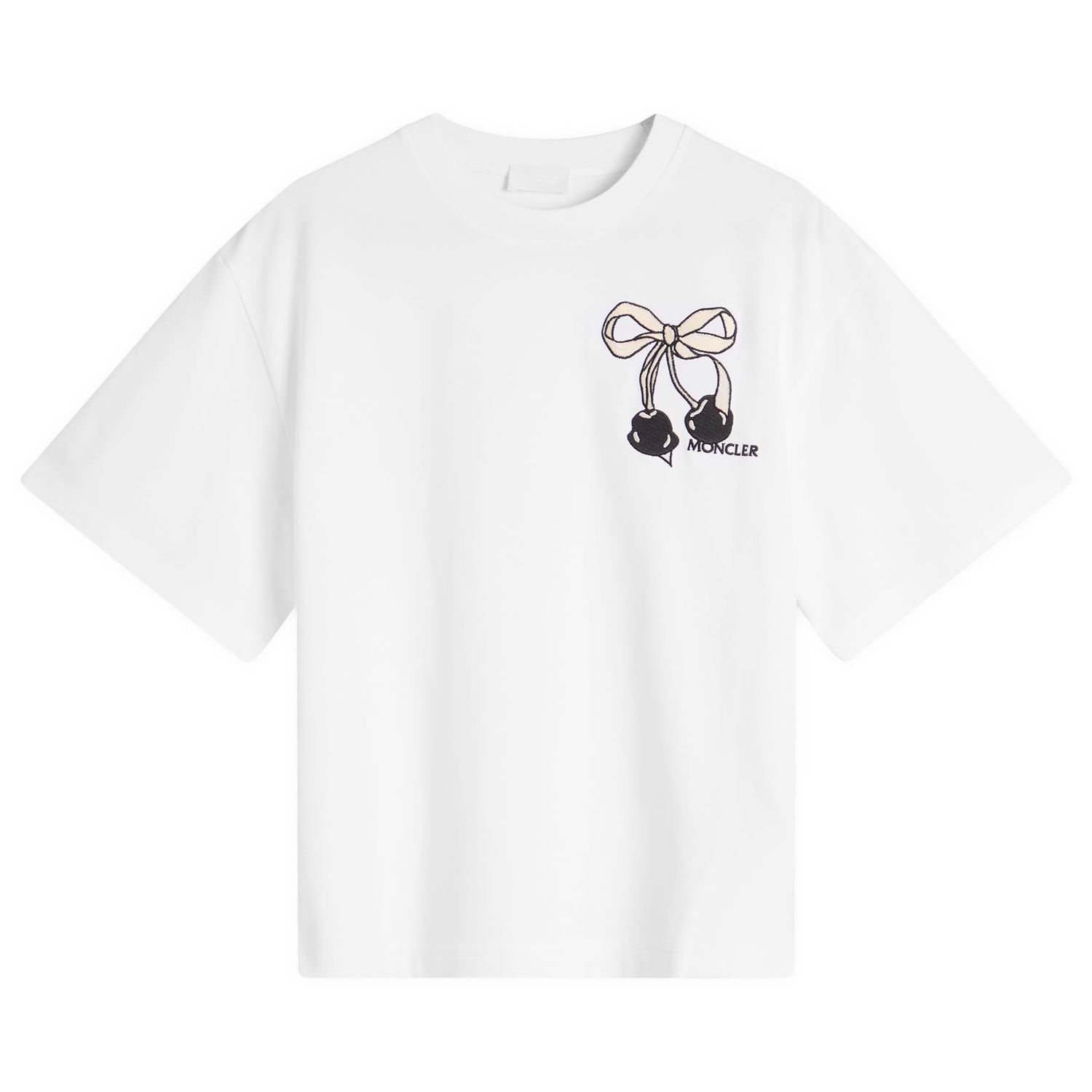 T-shirt Moncler Women's Cherries Graphic T-Shirt, Size Large, Moncler Hvid | 8C000-11-89AUG-00A, 0
