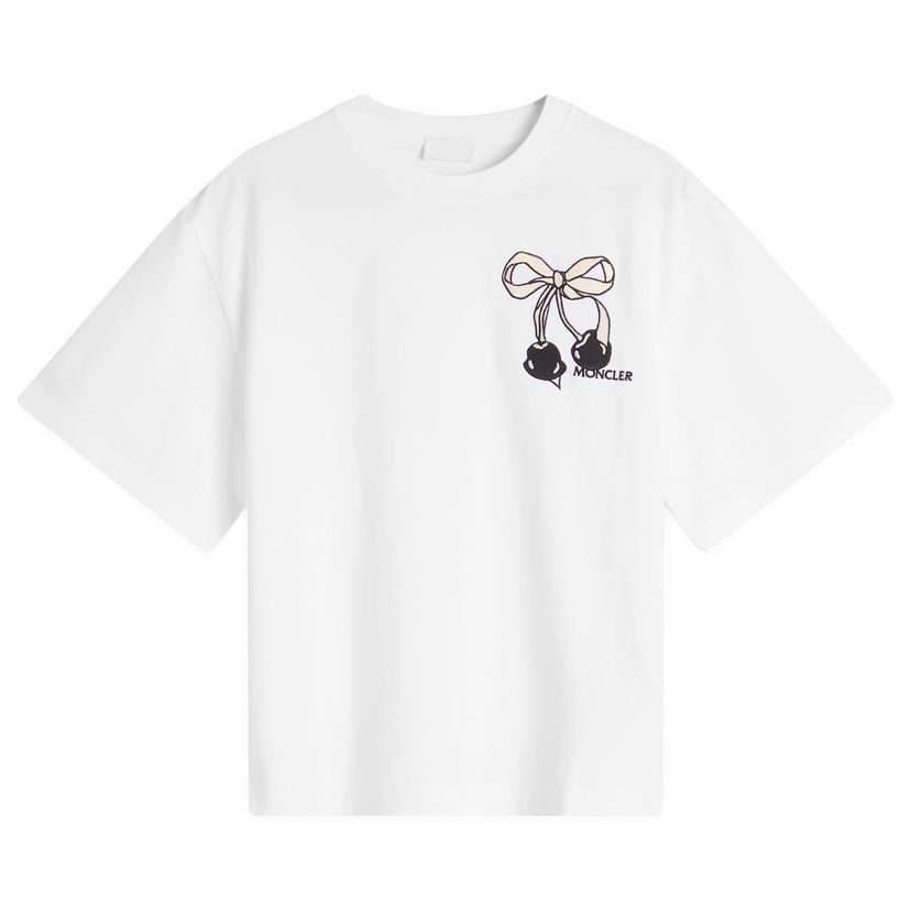 T-shirt Moncler Women's Cherries Graphic T-Shirt, Size Large, Moncler Hvid | 8C000-11-89AUG-00A