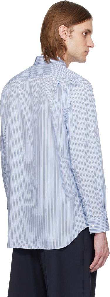Skjorte Comme des Garçons Comme des Garçons Yarn Dyed Stripe Poplin & Check Shirt Blå | FO-B014-051, 2
