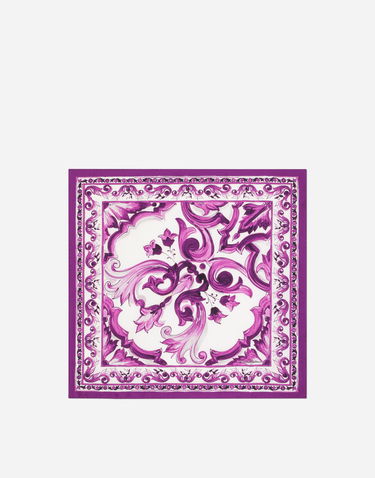 Tørklæde Dolce & Gabbana Dolce & Gabbana Majolica-Print Silk Twill Square Scarf Lilla | FN093RGDAOYHP3OO, 0