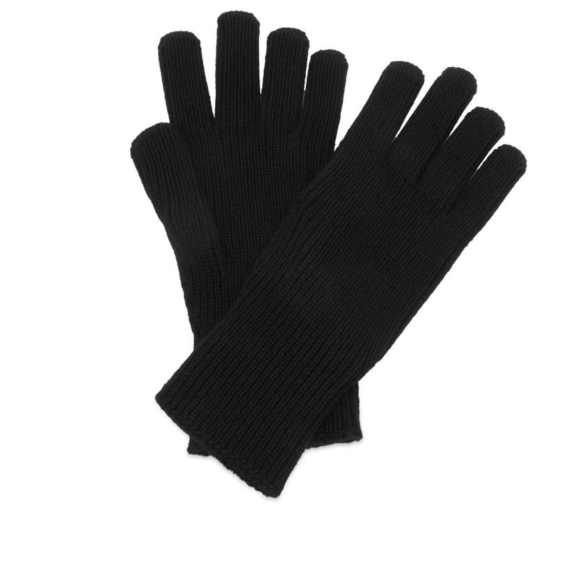 Handsker Moncler Moncler Logo Knit Gloves, Size Large Sort | 3A000-08-A9342-999