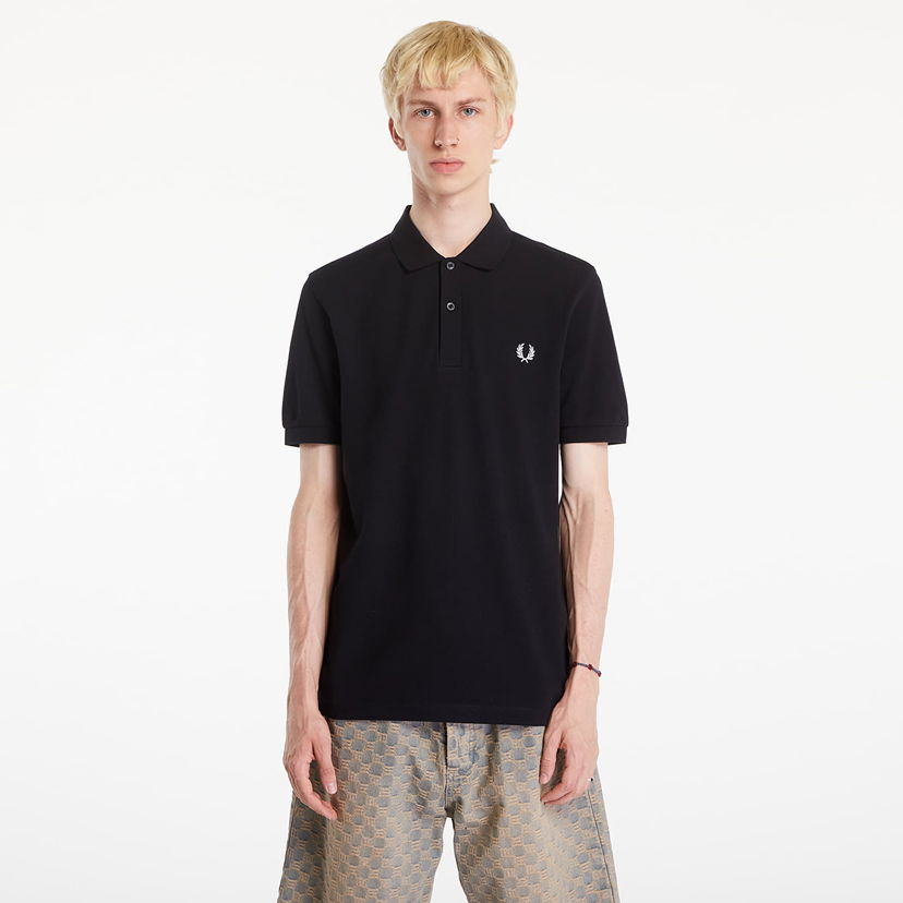 Polo skjorte Fred Perry Plain Polo T-Shirt Black Sort | M6000 350