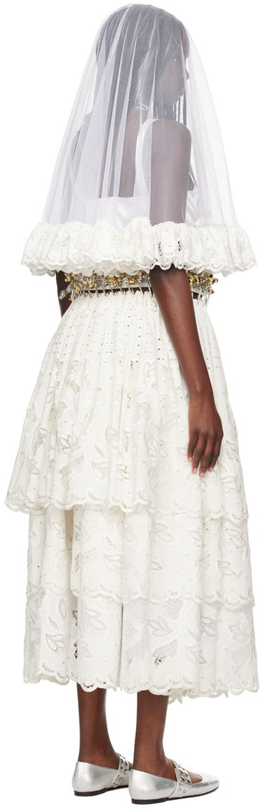 Kjole Chopova Lowena Chopova Lowena Beaded Carabiner Maxi Dress Hvid | W6326, 2