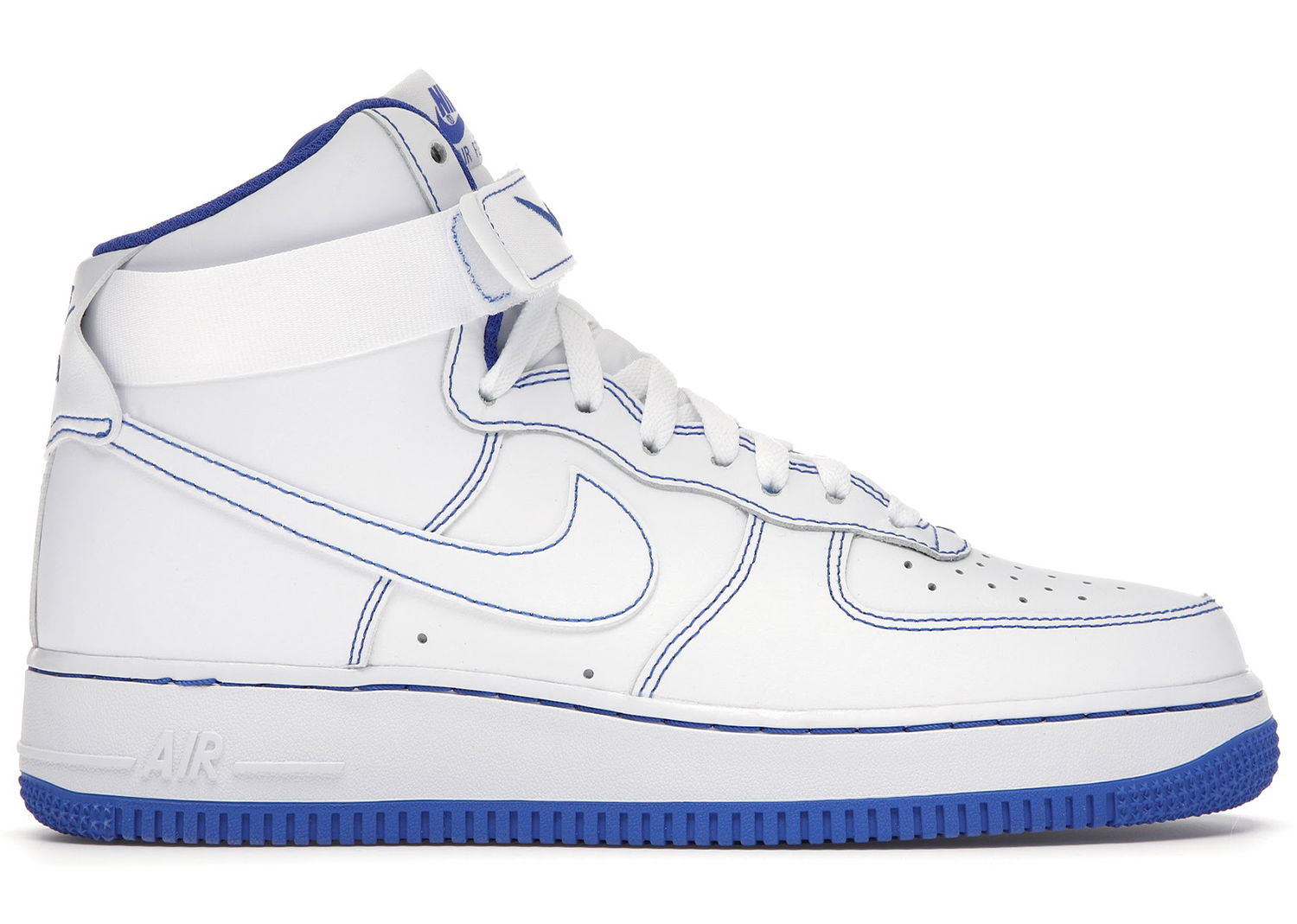 Sneakers og sko Nike Air Force 1 High White Royal Blue Contrast Stitch Hvid | CV1753-101, 0