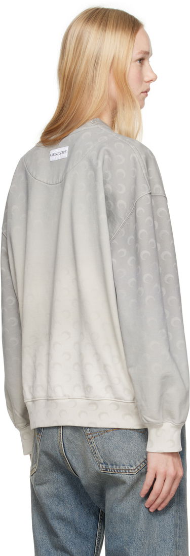 Sweater Marine Serre Marine Serre Moon Faded Fleece Oversized Sweatshirt Grå | UST022A CJER0073, 2