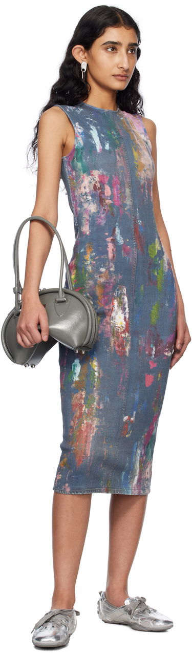 Kjole Acne Studios Acne Studios Paint Splatter Midi Dress Blå | A20788-, 3