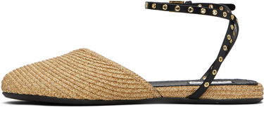 Tilbehør Alaïa ALAÏA Paper Straw Ballerina Flats Beige | AA3S127TK036, 2