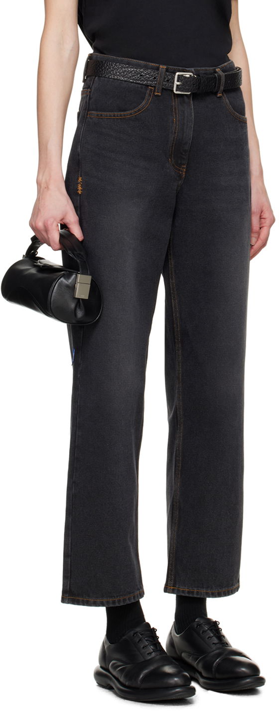 Jeans ADER ERROR Contrast Stitch Straight Leg Jeans Sort | BMSGFYJE0101BK, 1