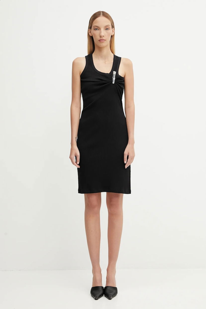 Kjole Coperni Coperni Washing Clip Rib Midi Dress Sort | COPR192F5033