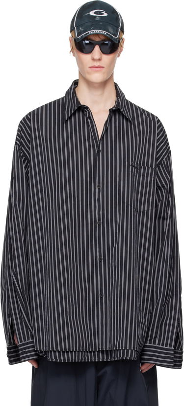 Skjorte Balenciaga Balenciaga Striped Flatground Shirt Sort | 814598TRM23, 0