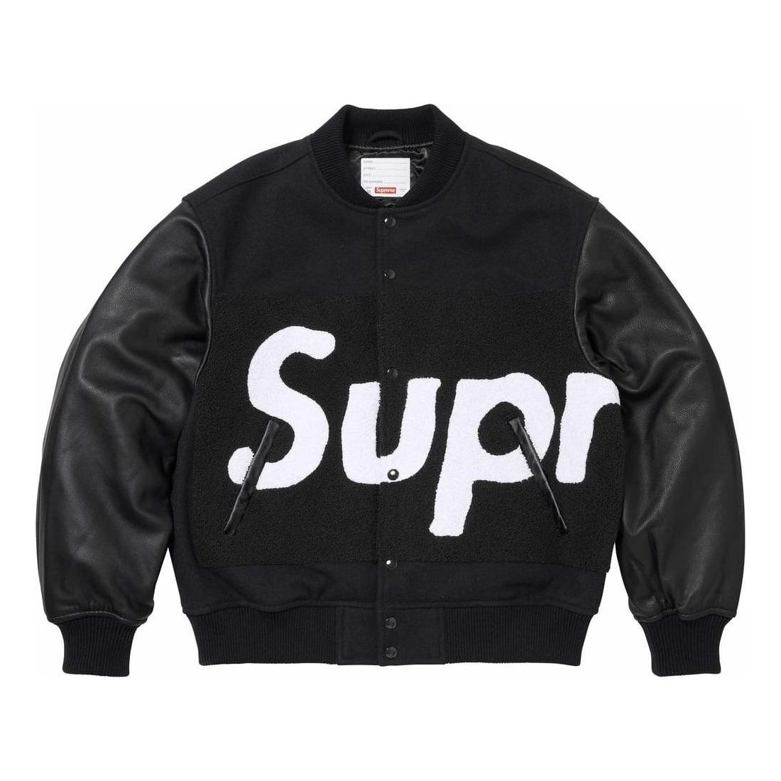 Bomberjakke Supreme Big Logo Chenille Varsity Jacket Sort | SUP-SS24-005, 0