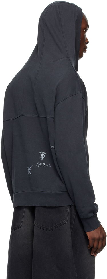 Sweatshirt We11done We11done Wide Neck Hoodie Sort | WD-TH2-24-801-U-BK, 2