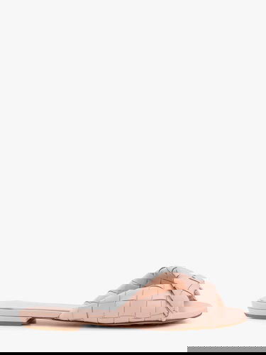 Sneakers og sko Bottega Veneta Woven Knot Flat Slide Sandals Lyserød | 806918V2ED06801, 0