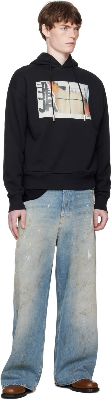 Sweatshirt Jean Paul Gaultier Jean Paul Gaultier Printed Fire Hoodie Sort | 25/03-W-TO296-J003-001501, 3
