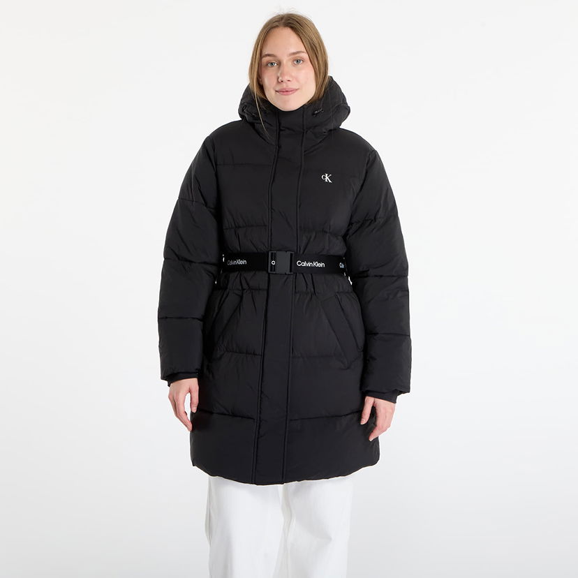 Puffer jakke CALVIN KLEIN Calvin Klein Jeans Belted Midweight Coat Sort | LV047D508G UB1