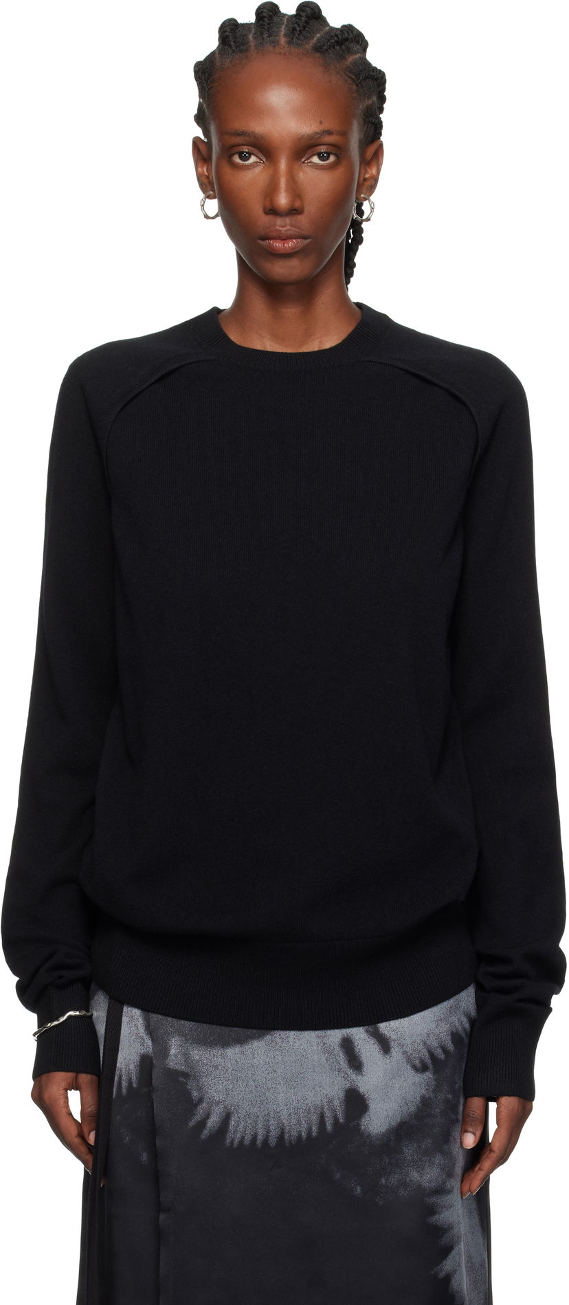 Sweater Ann Demeulemeester Ann Demeulemeester Ulu Cut-Out Sweater Sort | CO02-W-KN01-FA147-099