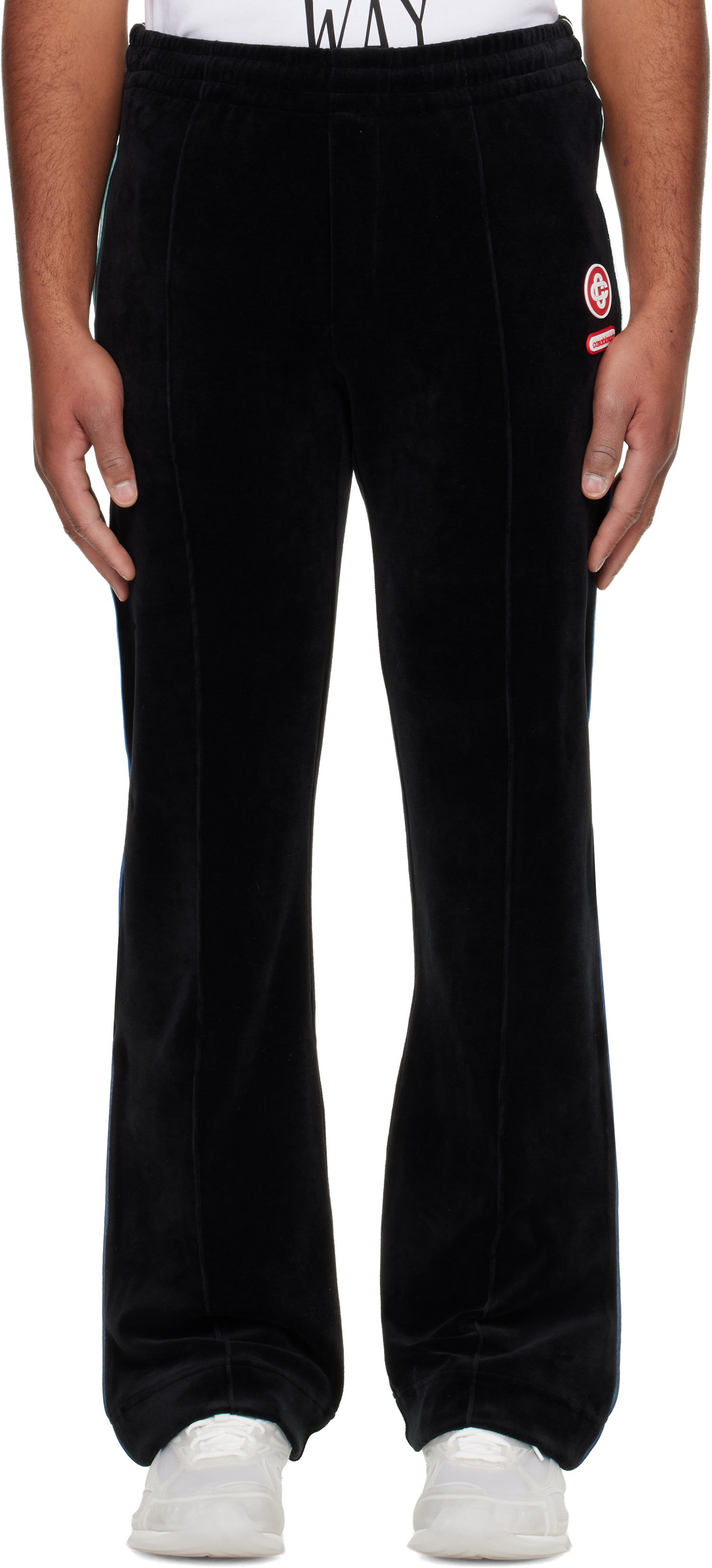 Joggingbukser Casablanca Gradient Piping Velour Track Pants Sort | M-AW25-JTR-300-01, 0