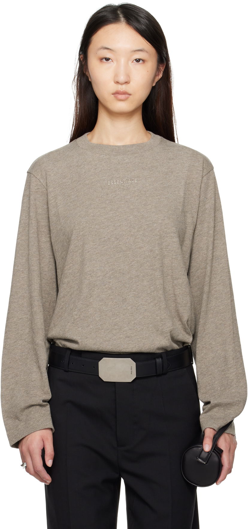 T-shirt Fear of God Fear of God ESSENTIALS Classic Fit Long Sleeve T-Shirt Grå | 125SP255883FW