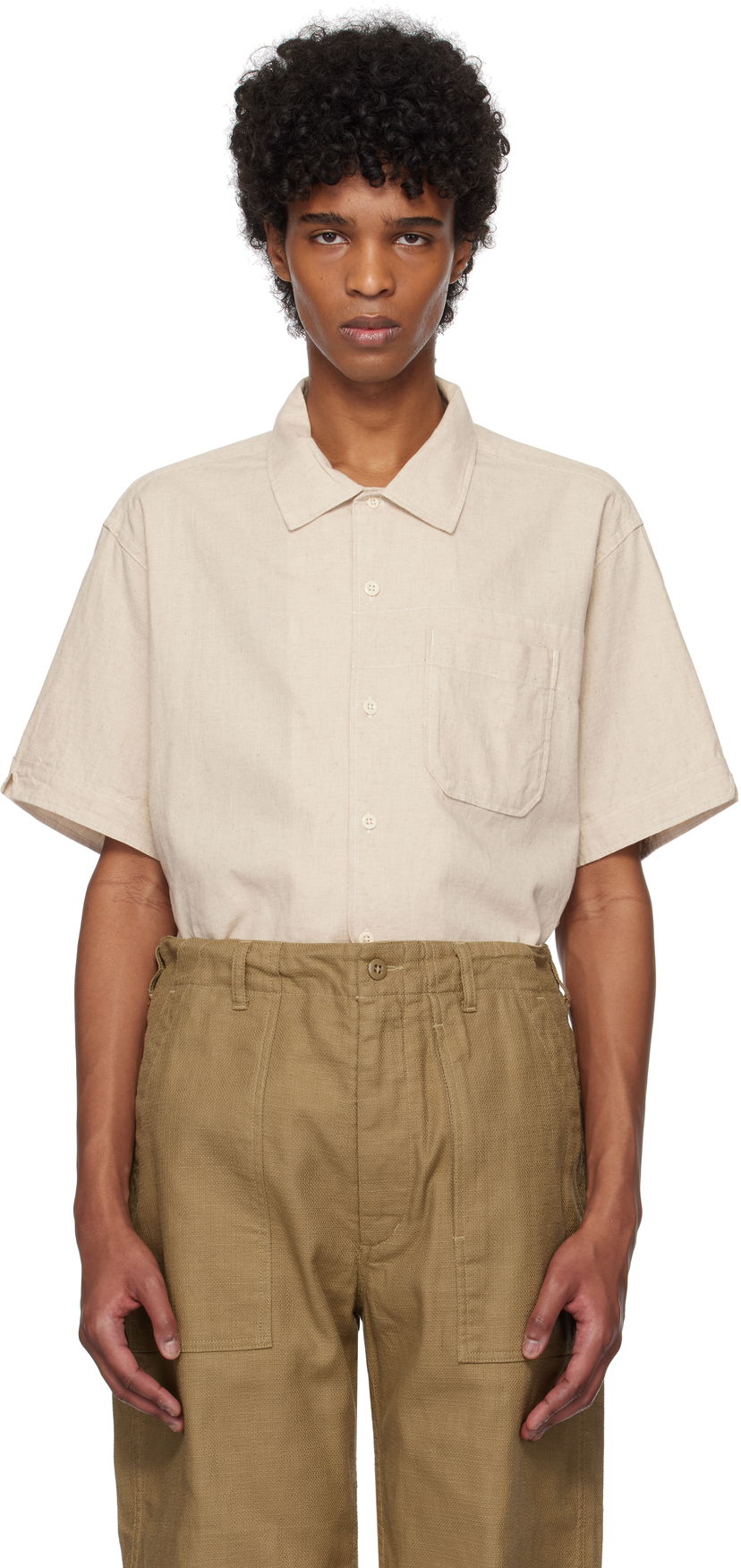 Skjorte Engineered Garments Engineered Garments Camp Shirt Beige | 25S1A004