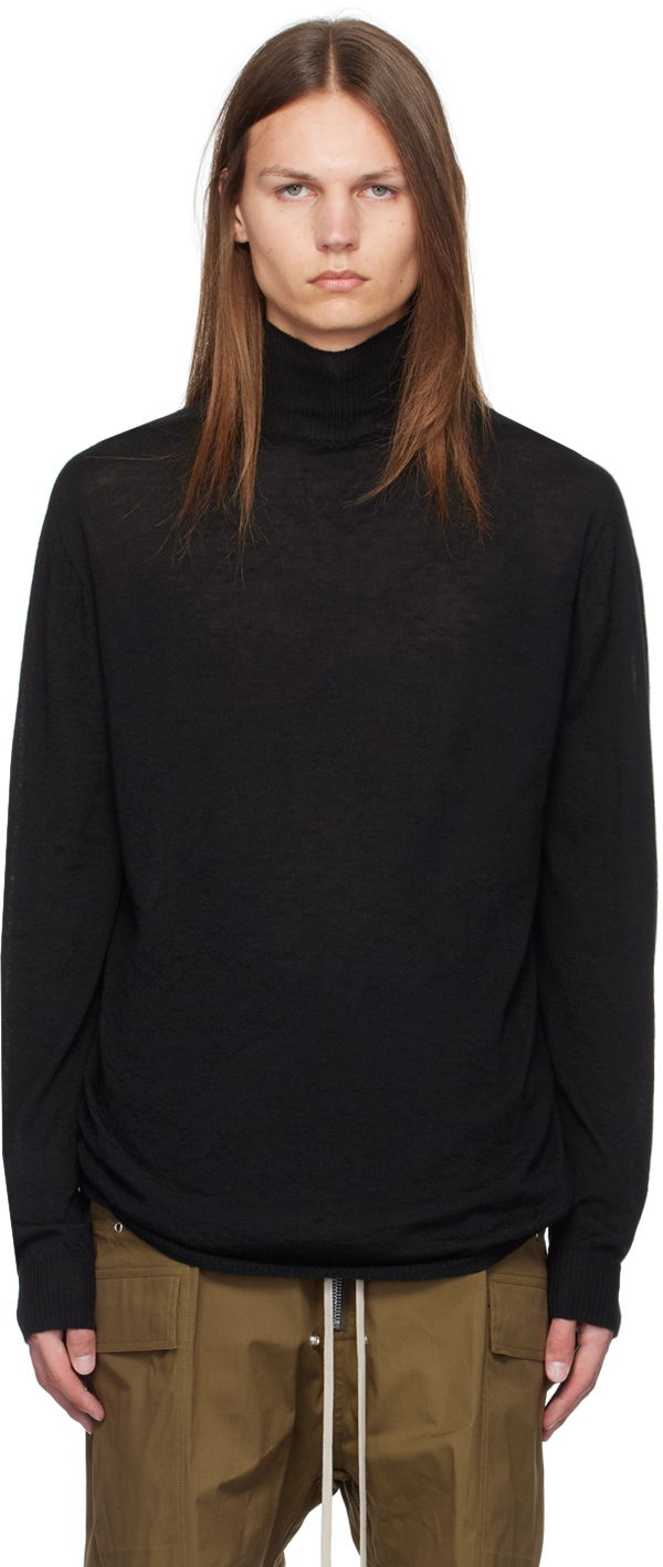 Sweater Rick Owens Black Porterville Oversized Turtleneck Sort | RU02D6626 WS