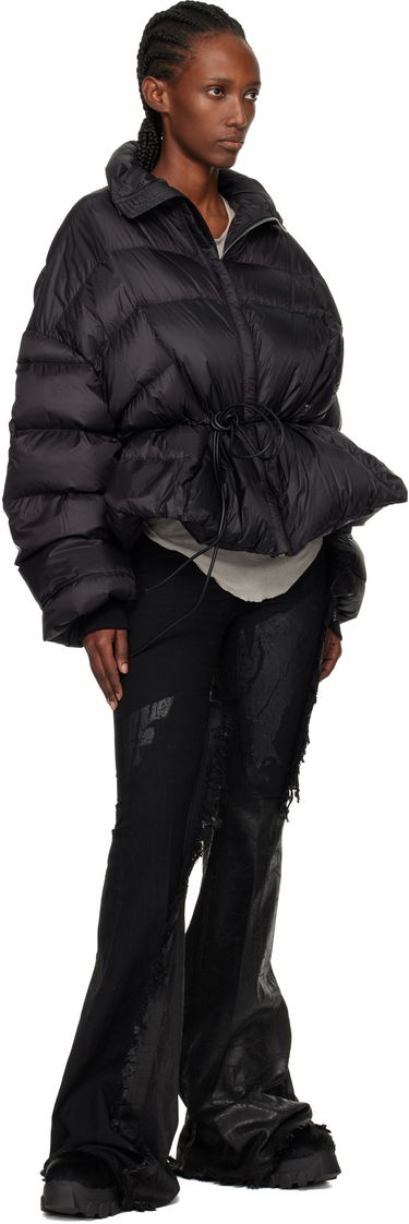 Puffer jakke Rick Owens Concordians Sail Down Puffer Jacket with Drawstring Waist Sort | RP02E4769 NPD1, 3