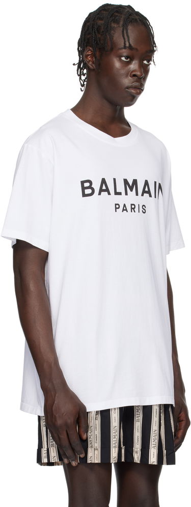 T-shirt Balmain Print T-Shirt Sort | EH1EG010BB73, 4